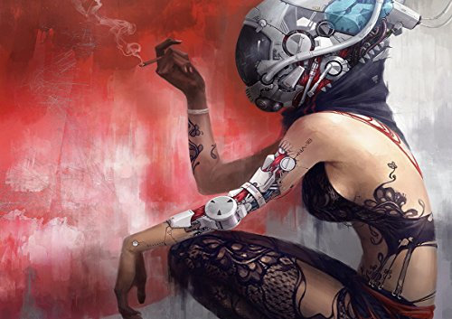My Little Poster Plakat Cyborg Tatoo Women Fantasie Kunst Wand-Kunst