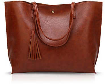 NICOLE&DORIS Damen Tote Tasche Handtasche Schultertasche aus PU-Leder Umhängetaschen Mode große Handtasche Braun