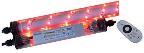 Led Gabionen Licht Beleuchtung LED 2x0,60m länge dimmbar Farbe rot Außenbeleuchtung Steinmauer Garten Anschluß 230 Volt über offene Kabelenden