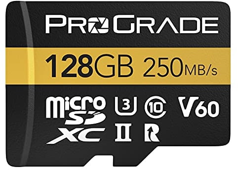 microSD Card V60 (128GB) - Tested for Full Size SD Card Devices | Up to 250MB/s Read, 130MB/s Write ProGrade Digital