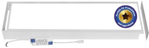 LECOM 2x Panneau LED Plafond - Dalle LED 120x30 Blanc Neutre Plat en Saillie avec Fixation Luminaire Rectangulaire Pavé Plafonnier (4000K avec Cadre de Montage)