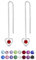 Orecchini Pendenti Rossi in Argento 925 con Brillantini di Cristallo 3 mm - Orecchini Cuore Rosso - Orecchini Rossi Pendenti - Orecchini Donna Lunghi con Catenina in Argento 925
