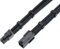 Shakmods 4 Pin ATX CPU Motherboard Sleeved Extension Cable 30cm + 2 Cable Combs (Full Black)