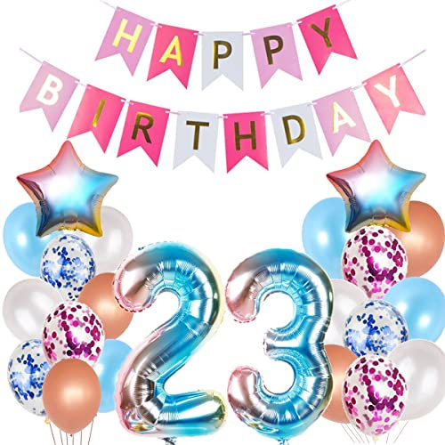 Luftballons 23 Geburtstag Dekoration frau rosa,ballon 23.Geburtstag deko für frauen,Geburtstagsdeko 23 jahre Geburtstag deko frau deko 23 geburtstag frau 23 Geburtstag frauen rosa