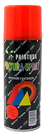 Montoro - Bote de Pintura en Spray Naranja A03 200 ml, válido para Multitud de Superficies de Interior y Exterior. Pintura en Spray, válida para Distintos Materiales de 17 x 5 x 5 cm
