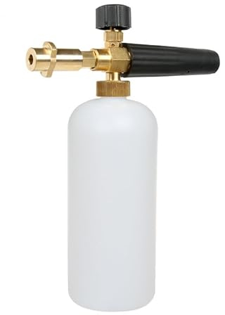 YUET Snow Foam Gun Lance Cannon Pressure Washer 1 L Jet Bottle Adjustable Soap Generator Pot Dispenser Foamer Hose with Sprayer Nozzle for Karcher K2 K3 K4 K5 K6 K7 Kärcher Series (Brass Connector)