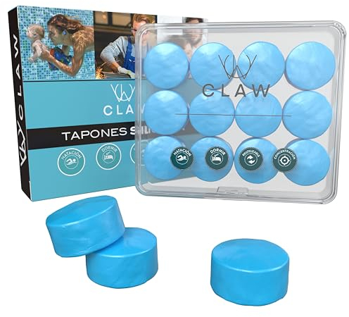 Pack de 12 Tapones para Oídos de Silicona – Aislamiento de Sonido 30dB – Ajustables y Reutilizables para Dormir y Protección contra Ruido
