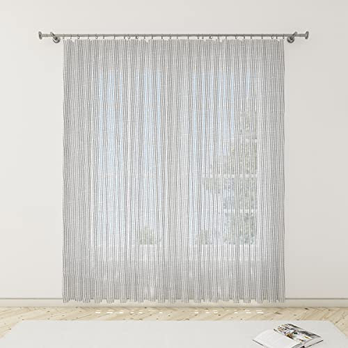 HOME ZEN HOUSEHOLD LINEN Tenda ZANZARIERA Mosquito Rete FITTA con Frange E Anelli Inclusi retinata (150X250CM, GRIGIO)