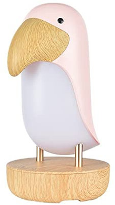 SUAVER LED Nachtlicht Kinder Dekoratives Vogel Schreibtischlampe Dimmbar Tischlampe Wiederaufladbare Nachttischlampe Augenschutz Leselampe für Schlafzimmer,Kinderzimmer (Rosa)