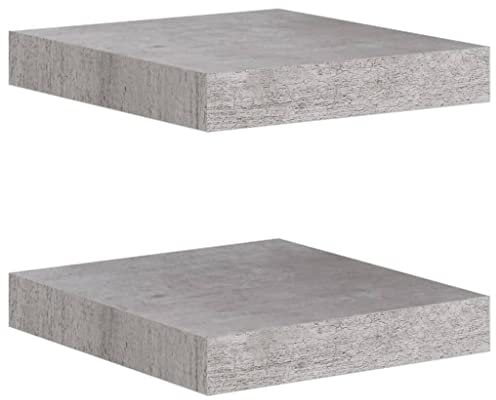 vidaXL Schwebende Wandregale 2 Stk. Betongrau 23x23,5x3,8 cm MDF