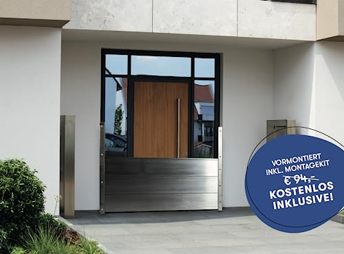 Flutkit Aluminium Hochwasserschutz - bei Türen - Kellertür - Garagentor - Tore - Dammbalkensystem vormontiert inkl. Montagekit komplett (1300 x 400 mm)