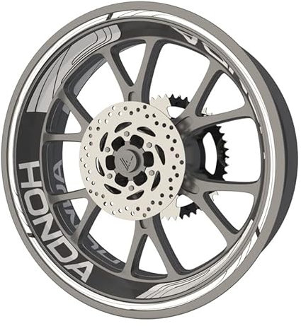 Confezione completa di adesivi adesivi adesivi per cerchi per moto Honda di qualità Premium (adesivi per 2 cerchioni) (Bianco)