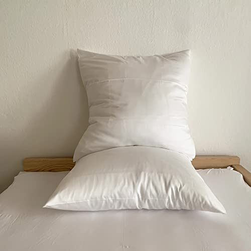 BYAKUYA Luxuriös Kissenbezug 40 x 80 und 80 x 80 cm Weiß aus 100% Eukalyptus Tencel Lyocell, Kopfkissenbezug, Kissen Kopfkissen Bezug, Kissenschoner 80x80, Pillow Cover Case aus Österreich Reinweiß.