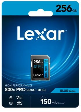 LEXAR SDXC 800x Pro 256GB C10 V30 U3