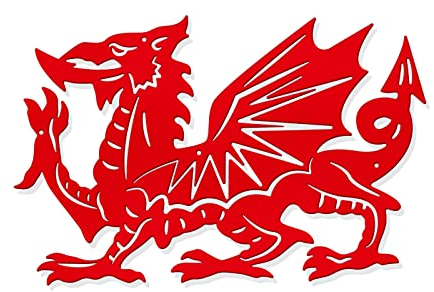 nbeads Feuerdrache Wanddekoration Aus Metall 30×19.7cm, Rote Wandbehang-Dekoration Eisen-Silhouette Wandkunst Für Zuhause Schlafzimmer Wohnzimmer Garten Weihnachtsfest Dekoration