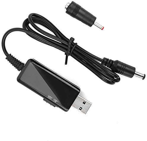 Zerone USB to DC Booster Cable, Power Bank Router Cord USB Step Up Voltage Converter 5V to 9V 12V Step‑Up Digital Display Adjustable 5521m for USB to DC