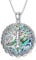 VONALA Sterling Silver Celtic Knot Family Tree Abalone Shell Pendant Necklace - Tree Jewellery Gift for Women