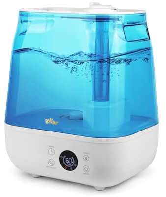 Bear Humidifier for Bedroom,6L Cool Mist for Large Room,LED Display with Quiet Sleep Auto Mode,35 Hours Running Time,360° Rotatable Steam Nozzle,with Aromatherapy Tray,Automatic Shut-Off