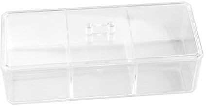 Rumyve Tea Storage Boxes,Clear Plastic Tea Bag Container,3 Compartments Tea Bag Holder Kitchen Organizers for Tea Bags,Sugar,Coffee Pods