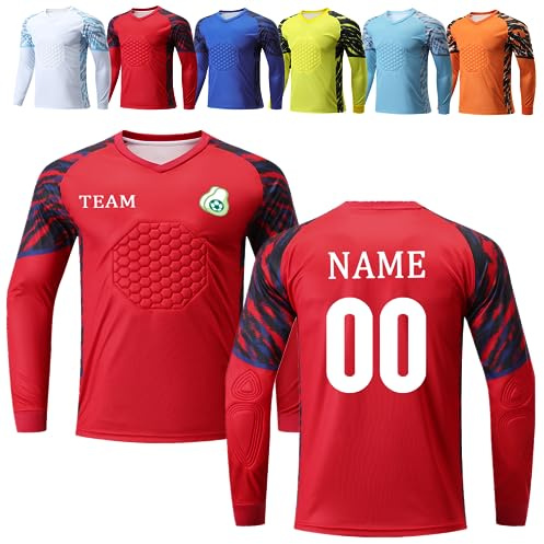 Personalised Goalkeeper Kit Boys Mens Women Goalkeeper Padded Top Custom Goalkeeper Shirt Kids & Adults Goalkeeper Protective Clothing Set
