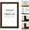 JCNORD Cadre Photo en Bois MDF Couleur Noyer de 18x24 cm Avec Verre Plexi Incassable | Cadre Photo Moderne Pour Murs et Tables