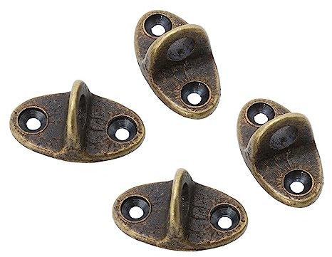 Housoutil 4pcs Windproof Hook Base Hanging Light Hook Base Brass Hook Window Hooks Drying Rack Clothing Marine Eye Plate Swivel Hooks Heavy Duty Screw Eye Hanger U Hooks Copper Antique Metal