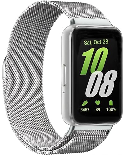 Nigaee Armband Kompatibel mit Samsung Galaxy Fit 3 Armband, Edelstahl Metall Magnet Ersatzarmband für Damen Herren
