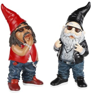 Lemodo Gartenzwerg Mr. Cool in rot, GNOME für Draußen, wetterfeste Gartendeko, Geschenkidee