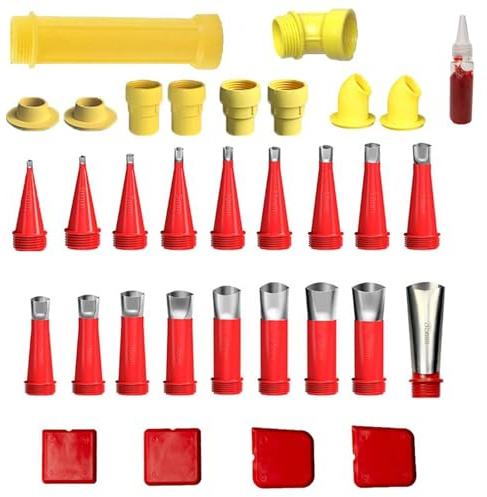 Tashce 33 Pièces Embout Cartouche Silicone, Buse Inox, Universel, Réutilisable