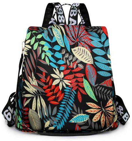 volumoon Damen Anti Diebstahl Rucksack, 2 in 1 Damen Rucksack Wasserdichte Nylon, Umhängetasche Große Kapazität Schultertasche, Casual Daypack Reiserucksack für Frauen Mädchen (C-Bunt)