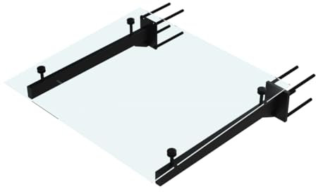 METALUSTIC Glasvordach 1200 X 1000 mm, einfach, RAL 9005,55,4 mm Glas, 30/60 mm Träger, Vordach, Türvordach, Haustürvordach, Farbloses Glas, Lackierte Balken: schwarz
