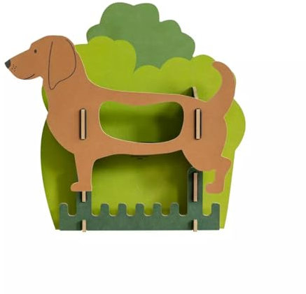 Werkhaus Kindergarderobe Dackel Hund - Garderobe aus Holz für Kinder aus Holz 40 x 41 x 13 cm