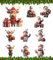 TAKONE 10 Stück Weihnachtsbaum Deko – 2D Acryl Anhänger für Weihnachten, 2024 Lustige Hängende Weihnachtsdekorationen für Tür, Fenster, Innen- und Außendekoration