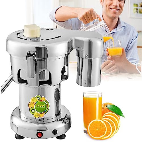 2L Large Feed Chute Heavy Duty Centrifugal Juicer Machine, 370W Commercial Juice Extractor, Electric Citrus Juicer with Filter for Juice Shops, Restaurants