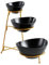 Vencier 3-Tier Serving Bowl Set – Elegant Food Display Stand for Snacks, Desserts, and Party Presentation (Black/Gold)