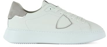 Philippe Model Herren Temple Sneakers Daim - Blanc - Gris 43 EU