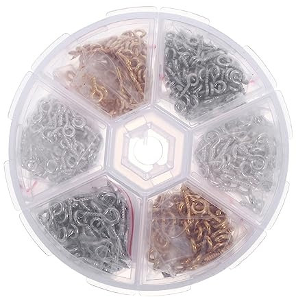 KONTONTY 750 Piezas set de tachuelas con ojo de oveja titanio tornillo ojos patas recomendaciones Suministros de joyas gancho de cierre roscado hallazgo de joyas gancho de ojo planchar