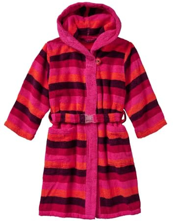 JAKO-O Kinder Bademantel mit Kapuze fuchsia Morgenmantel | Kuschelig weich, saugfähig & warm. Mit praktischer Kapuze, Bindegürtel und Taschen für gemütliche Stunden nach dem Baden!