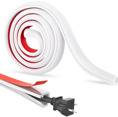 Kabelkanal Selbstklebend 3m,WideSmart Kabel Verstecken,Kabelkanal Weiß,Selbstklebend Halbrunde Kabelabdeckung Halbrunde Kabelschacht,für 1 Kabel zum Verstecken von Stromkabeln zu Hause oder im Büro
