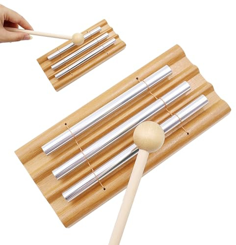 POPAPIE Energy Chimes,Chime Klangstab,3 Ton Klangstab mit Holzschlägel | Energy Klangstab,Perkussions Windspiel,für Musikalische Früherziehung Geschenk Gebet Yoga Meditation
