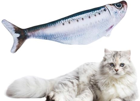 Renchey Flopping Fish Katzen Spielzeug,150mAh Zappelnder Fisch Katzen Spielzeug,Interaktives Automatisches Elektrisches Gegen Langeweile | Mit Waschbarer Hülle Für Bewegung Bei Langeweile