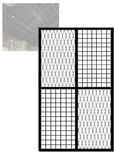 YJEUZCD Décoratif Grille Métallique Plafond Tuiles, Mur De Affichage Debout, Chambre Diviseur Écran, Commercial Bureau Toit Espaces Maison Couvrant Panneaux(60x110cm)