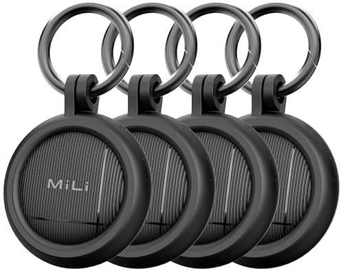 MiLi LiTag Duo Traceur Localisateur D’Objets Bluetooth, Compatible avec Apple et Android Localiser, pour Valises/Portefeuilles/Clés/Sacs/Bagages, Batterie Remplaçable, 4 Pack