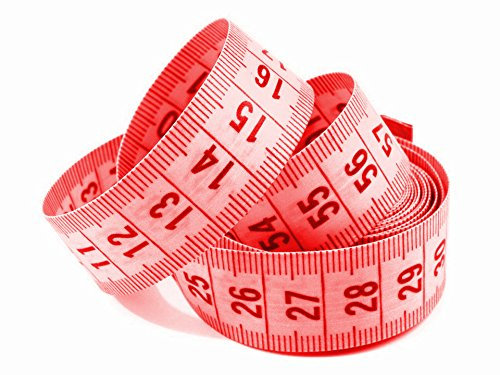 Maßband 150cm inkl. Aufbewahrungsdose, Schneidermaßband, Bandmaß, viele Farben (5 Stück, rot)