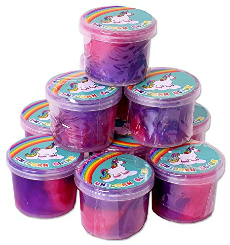 12 Stück TE-Trend Einhorn Unicorn Glibber Glitzer Schleim Dose 40x30mm Kinder Mädchen Mitgebsel grün pink