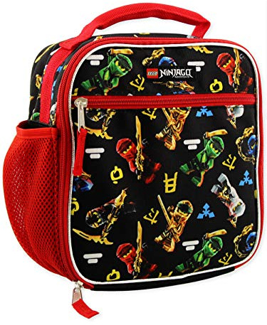Lego Ninjago Masters of Spinjitzu Boys Soft Insulated School Lunch Box (One Size, Black/Red)