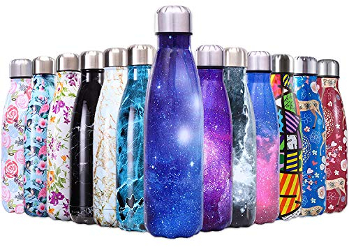 QXuan Bottiglie isolate d'acqua in Acciaio Inox a doppia parete 750ml senza BPA, per lo sport ufficio scuola viaggi all'aperto