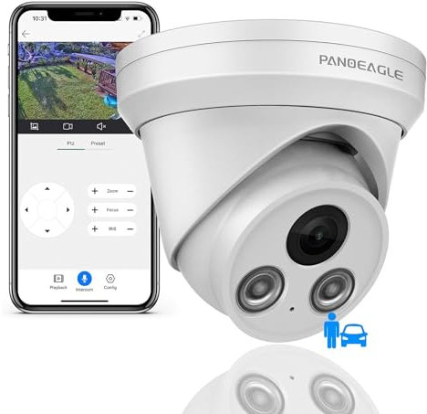 Compatible with Hikvision 4K 8MP Security Turret PoE IP Camera with Human/Vehicle Detection,Outdoor CCTV Surveillance Camera with Built-in Mic,2.8mm Lens,98ft IR Night Vision,IP67 Waterproof(PG2385I)