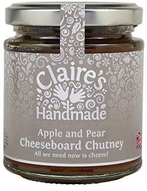 Claire's Handmade - Apple and Pear Cheeseboard Chutney (200g) -Traditionally Made Cheeseboard Treat made with Ripe Apples & Fragrant Pears, Suitable for Vegetarian, Vegan & Gluten Free Diets, GMO Free