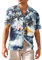 APTRO Herren Hemd Hawaiihemd Kurzarm Hemd Freizeit Urlaub Hemd Reise Shirt Sommer Hemd Palmen M066 XL
